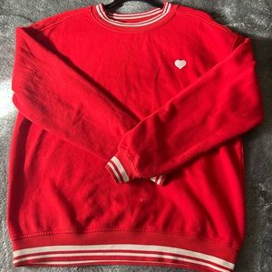Goodfellow & Co Striped Medium Red/White Long-sleeve Shirt with Heart